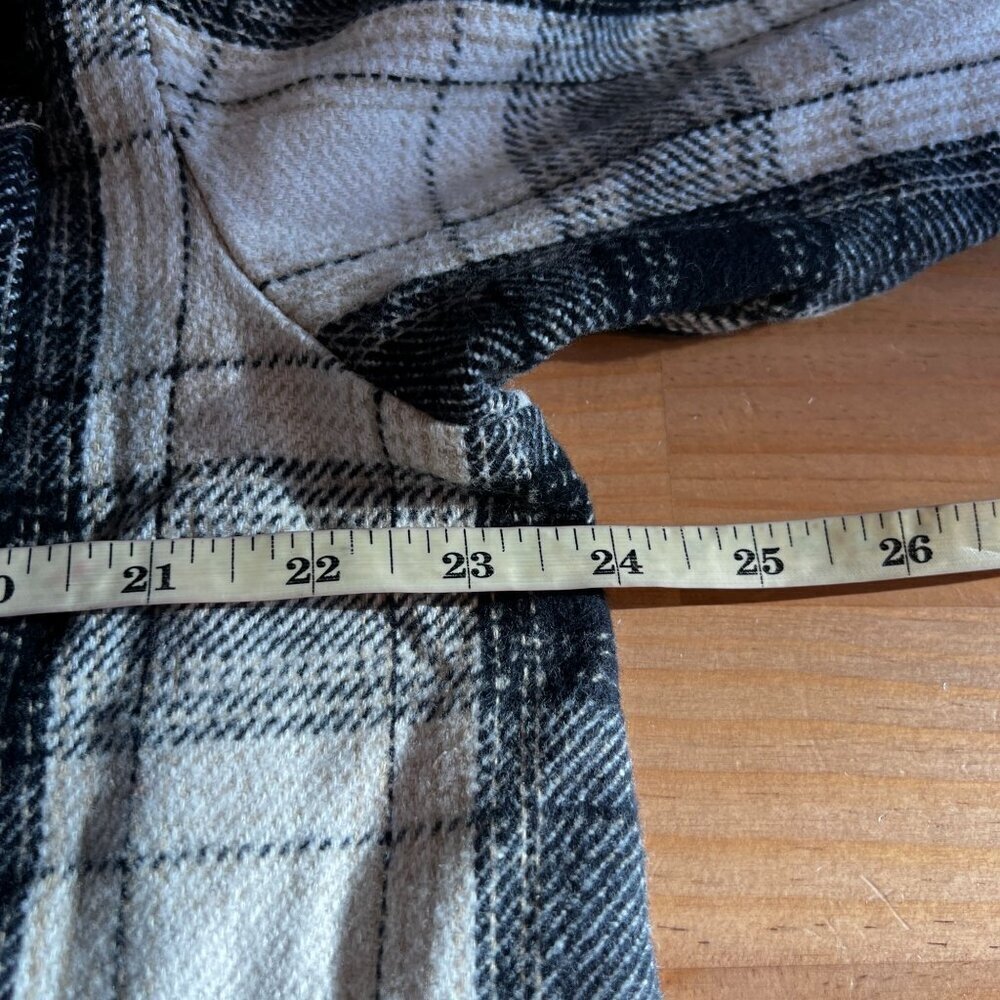Lucky Brand Womens Buffalo Plaid Midweight Shacket Shirt Jacket MEDIUM Beige - Picture 11 of 12